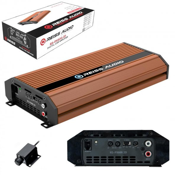REISS AUDIO RS-PX600.2D Oto Anfi Stereo 600 Watt 2 Kanal Bass Kontrol