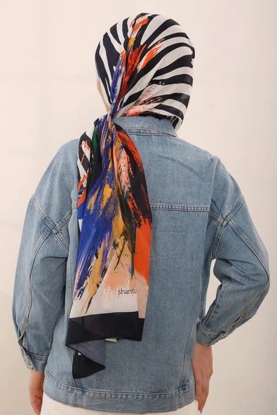 Shantuq Perla Desen Pamuklu Soft Şal 1729 TURUNCU - 4