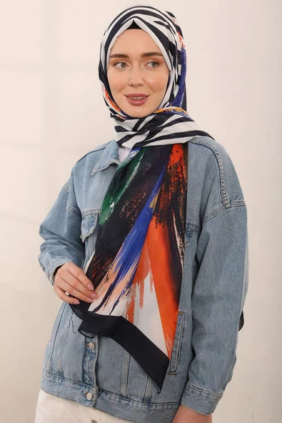 Shantuq Perla Desen Pamuklu Soft Şal 1729 TURUNCU - 6