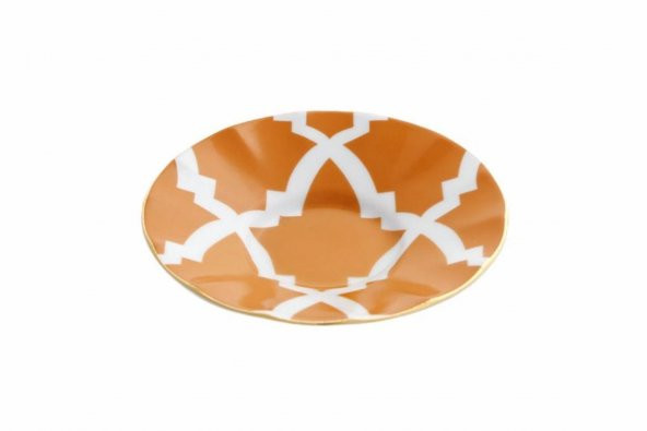 Porland Morocco Desen3 Turuncu Ergonomik Çay Tabağı 12 cm 04A+P021487 - 2