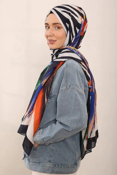 Shantuq Perla Desen Pamuklu Soft Şal 1729 TURUNCU - 5