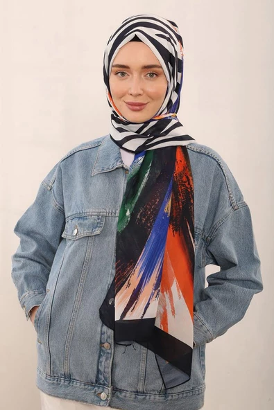 Shantuq Perla Desen Pamuklu Soft Şal 1729  TURUNCU ürün görseli