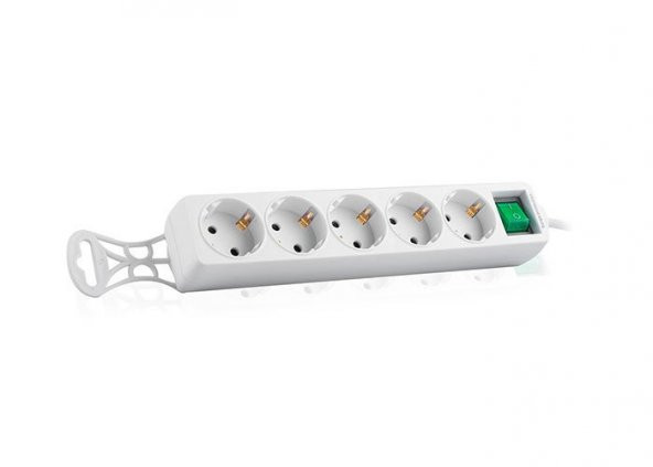 S-Link Tam Bakır Akım Korumalı 1.5M 5Li Priz Çoklayıcı Spg-F05 306Joule Flat Soket 3G 1.0Mm - 2