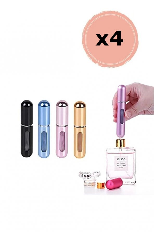 4 Adet Taşınabilir Mini Doldurulabilir Parfüm Atomizer Doldurulabilir Parfüm Şişeleri Boş Küçük