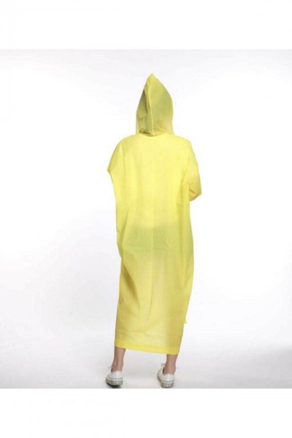 Unisex Sarı Eva Kumaş Su Rüzgar Geçirmez Yağmurluk - 2