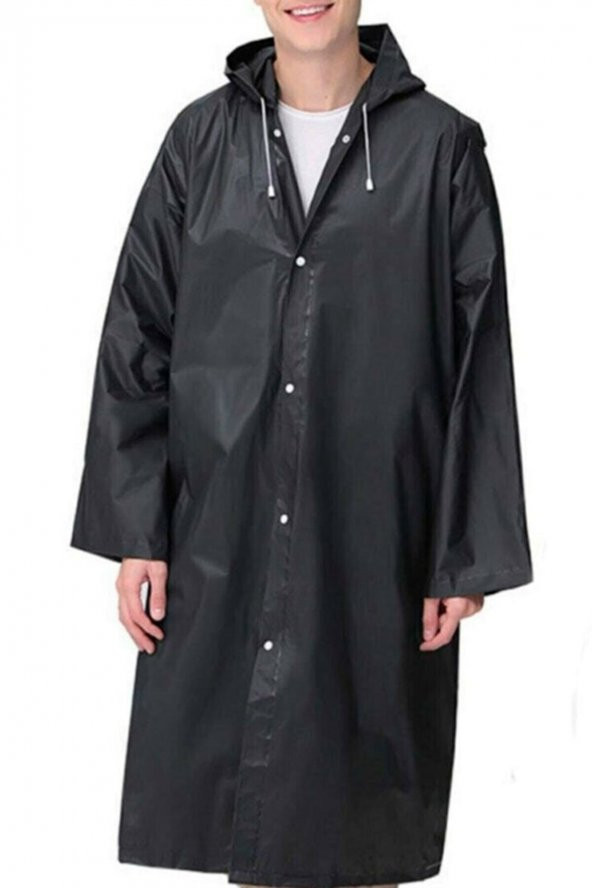 Yağmurluk Unisex Su Geçirmez Eva Kumaş Siyah