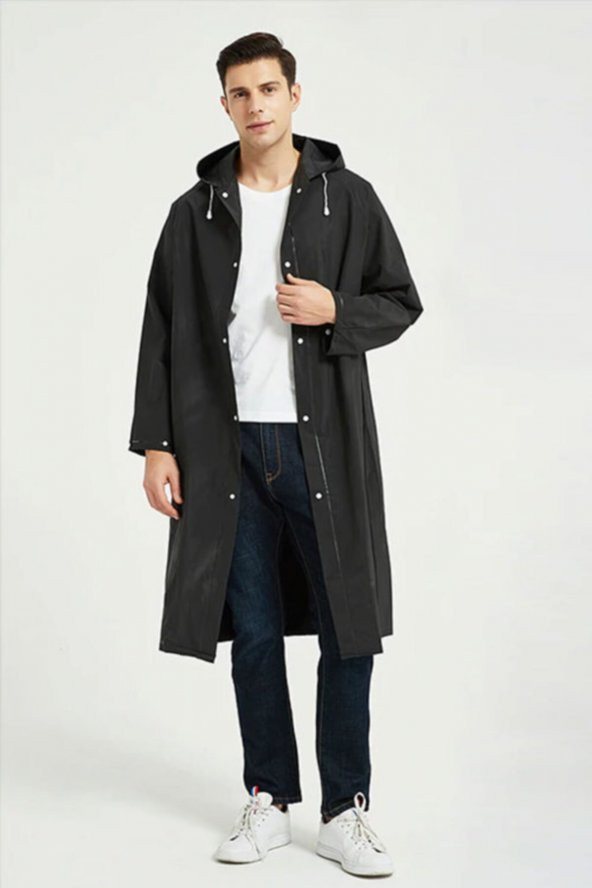 Unisex Su Geçirmez Eva Kumaş Yağmurluk Siyah Dream Plus
