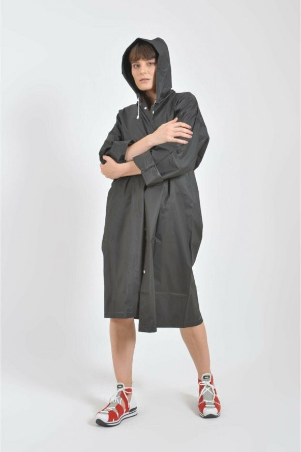 Yağmurluk Unisex Su Geçirmez Eva Kumaş Siyah - 2