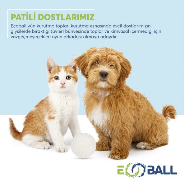 Ecoball 3 Adet Yün Kurutma Topları Doğal Yumuşatıcı Çamaşır Kurutma Makinesi Kurutma Topu - 5