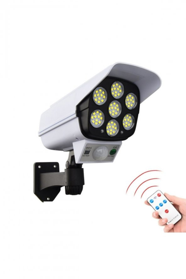 Solar Güneş Enerjili Hareket Sensörlü Güvenlik Kamerası Görünümlü 77 Ledli Dış Mekan Bahçe Garaj ürün görseli 1