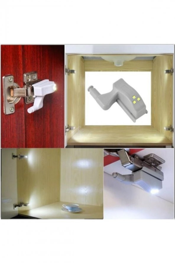 5 Adet Gardırop Dolap Içi Led Aydınlatma Menteşe Işığı - 2