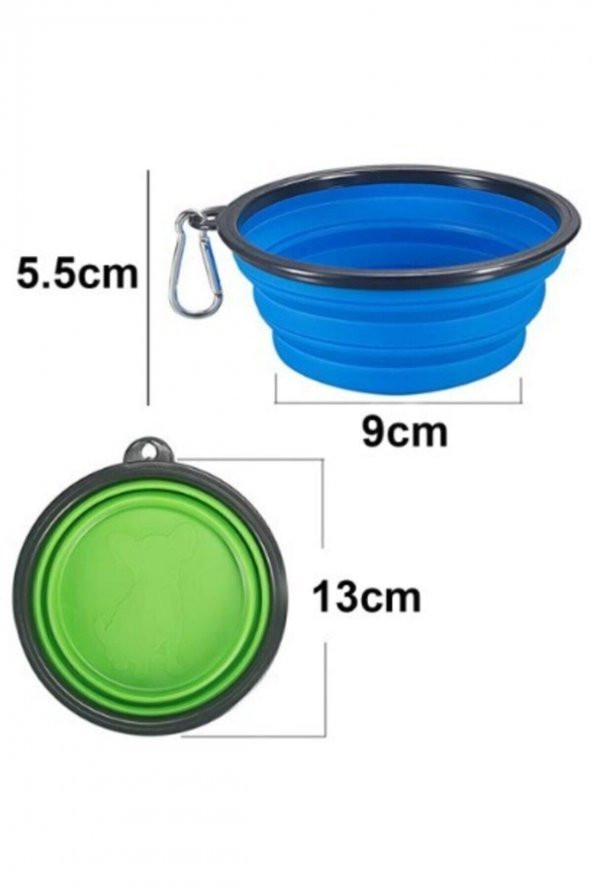 Renkli Katlanabilir Kedi Ve Köpek Mama Ve Su Kabı 350ml - 3