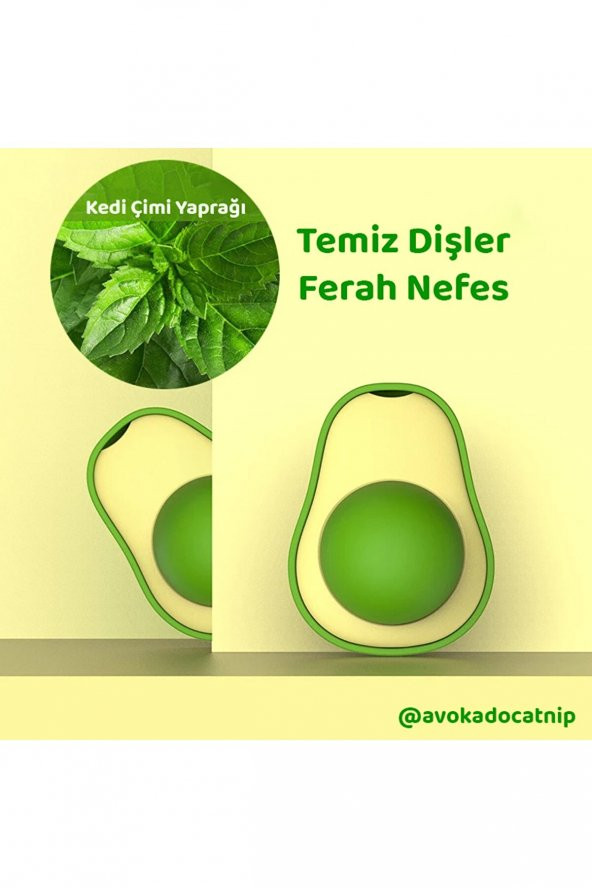 Avokado Şeklinde Kedi Nanesi Catnipli Doğal Kedi Yalama Topu 6 Cm Dönebilen Kedi Yalama Ve Oyun Topu - 5