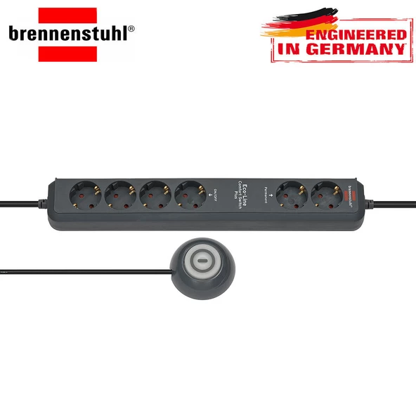 Brennenstuhl Eco-Line Comfort Güvenlik Anahtarlı 6'lı Uzatma Priz - Resim 2