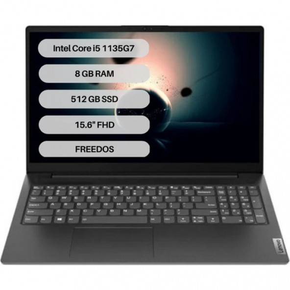 Lenovo V15 G2 ITL Intel Core i5 1135G7 8GB 512GB SSD Freedos 15.6" FHD Taşınabilir Bilgisayar 82KB00CATX