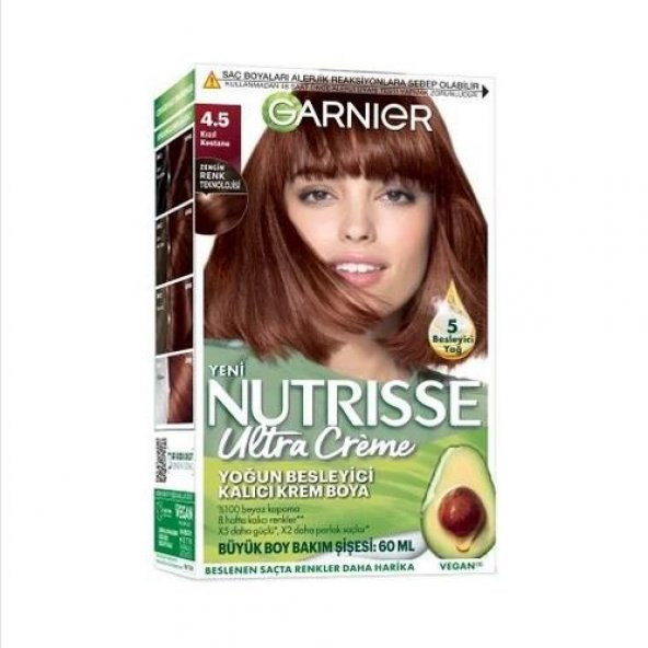 Garnier Nutrisse Ultra Creme Saç Boyası  4.5 Kızıl Kestane