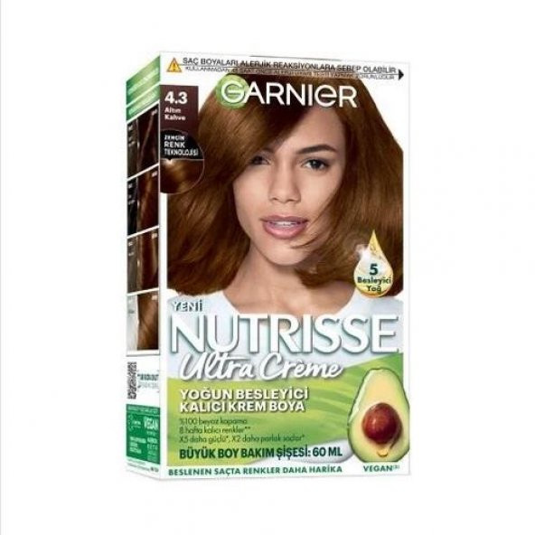 Garnier Nutrisse Ultra Creme Saç Boyası  4.3 Altın Kahve
