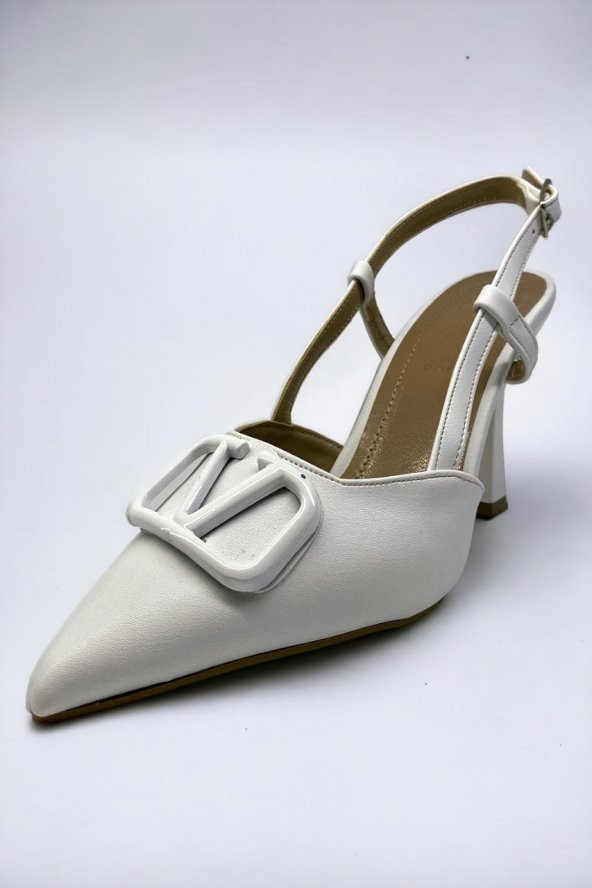 İzlife K407 Beyaz Kadın Abiye Ayakkabı