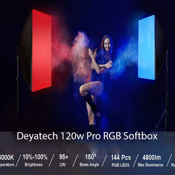 Deyatech 120w RGB Softbox 60x90cm 3000-5500k Led Video Ve Fotoğraf Çekim Işıgı Renkli Işık - 2