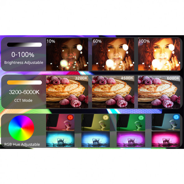 Deyatech 120w RGB Softbox 60x90cm 3000-5500k Led Video Ve Fotoğraf Çekim Işıgı Renkli Işık - 4