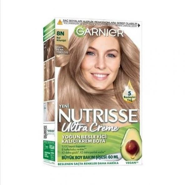 Garnier Nutrisse Ultra Creme Saç Boyası  8n Bal Köpüğü ürün görseli 1
