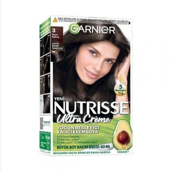 Garnier Nutrisse Ultra Creme Saç Boyası  3 Koyu Kahve
