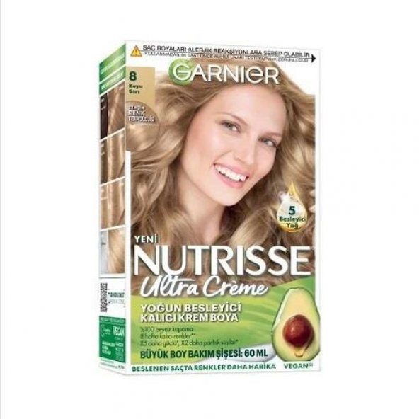 Garnier Nutrisse Ultra Creme Saç Boyası  8 Koyu Sarı