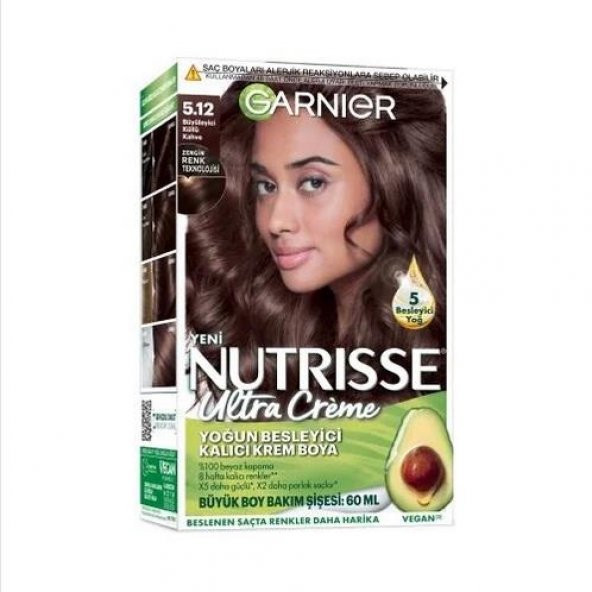 Garnier Nutrisse Ultra Creme Saç Boyası  5.12 Büyüleyici Kahve