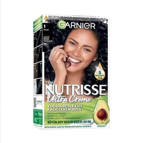 Garnier Nutrisse Ultra Creme Saç Boyası  1 Siyah