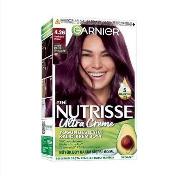 Garnier Nutrisse Ultra Creme Saç Boyası 4.26 Patlıcan Moru