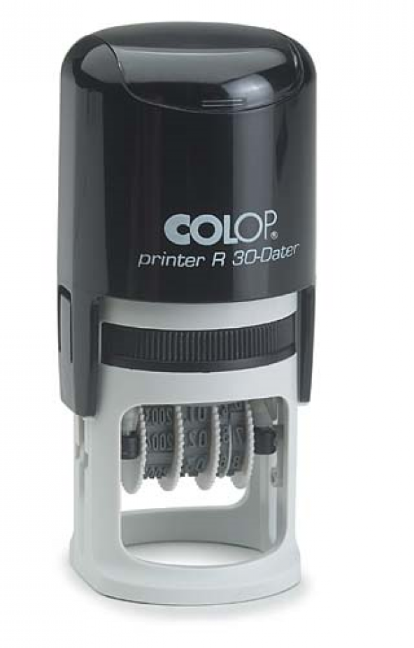 COLOP PRINTER R30 YUVARLAK TARİH SİYAH KASA MAVİ KEÇE TÜRKÇE