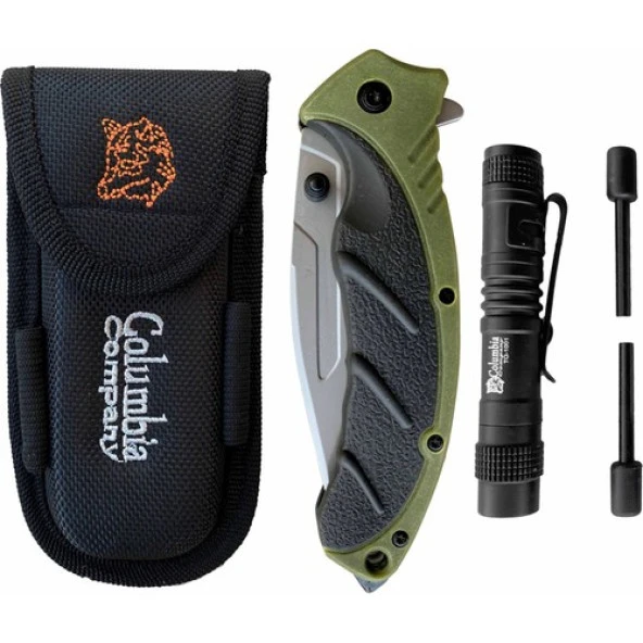 Columbia Tactical Set FST-3070A Haki Çakı+Fener