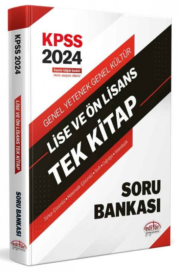 Kpss Lise Ve Ön Lisans Adayları İçin Vıp Özel Tek Kitap Soru Bankası - Editör Yayınevi