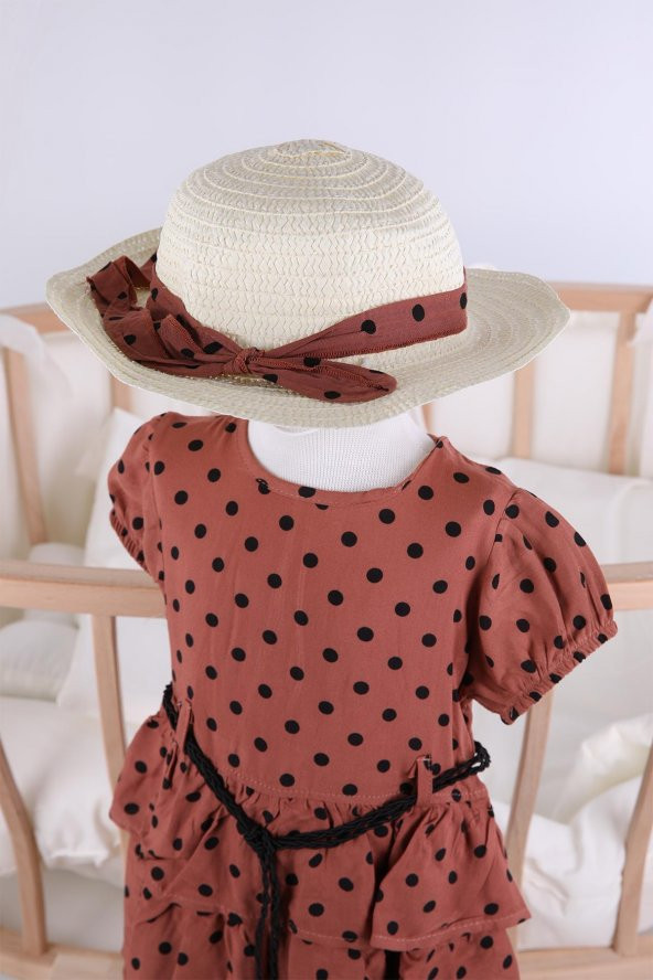 Babyhola Şapkalı Kız Bebek Yazlık Elbise 6541 - 4