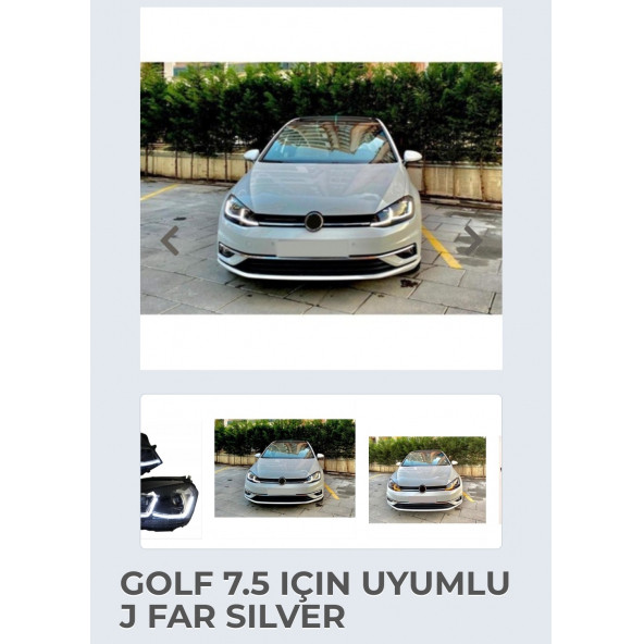 GOLF 7.5 IÇIN UYUMLU J FAR SILVER