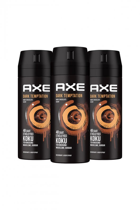 Axe Erkek Deodorant Sprey Dark Temptation 150 ml X3