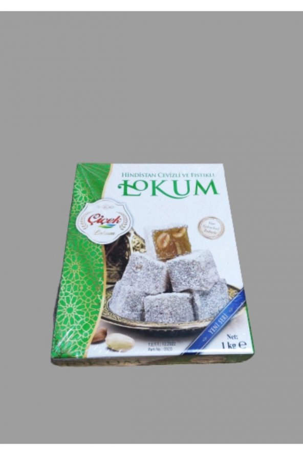 Çiçek Lokum HİNDİSTAN CEVİZLİ VE FISTIKLI KÜP LOKUM 1 KG GRTOPTAN
