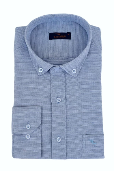 Erkek Klasik Petek Dokulu Gömlek BGL-ST03071 - Resim 2