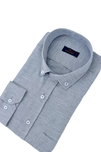 Erkek Klasik Petek Dokulu Gömlek BGL-ST03071 - Resim 9