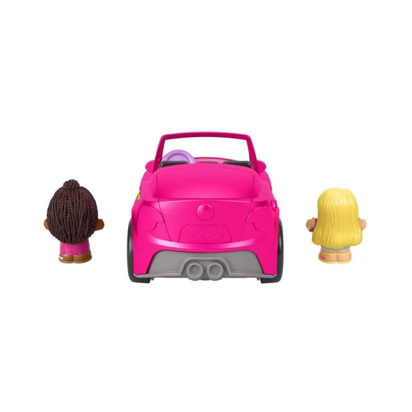 Fisher Price Little People Barbie Arabası ile 2 Figür HJN53 Tekerlekli ve Sesli Barbie Üstü Açılır Araba ile 2 Figür - 4