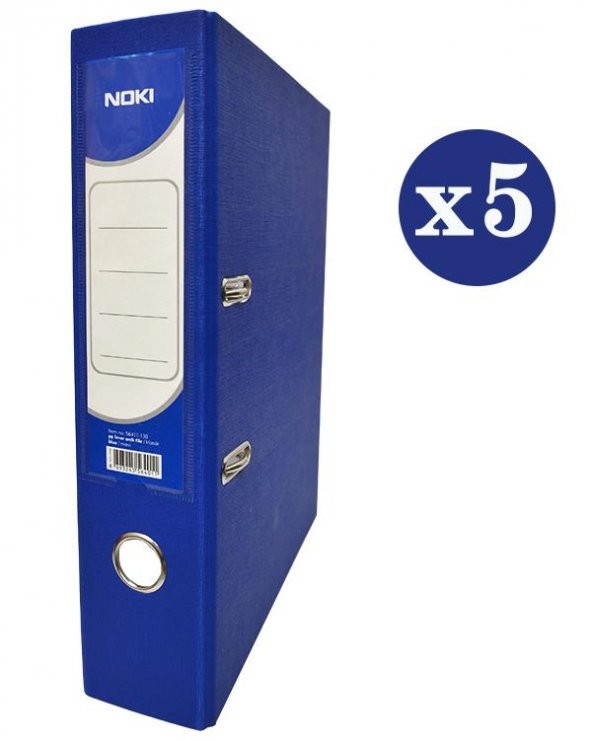 Noki Klasör Plastik Çıtalı Geniş Mavi 5’li