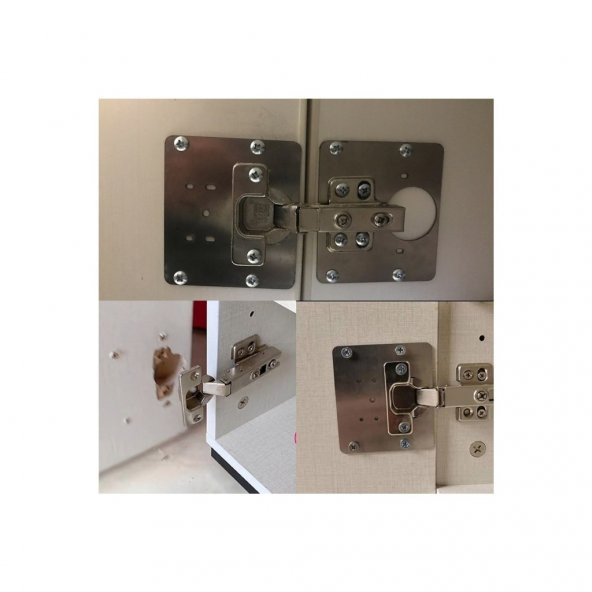 Menteşe Tamir Seti Pratik Tamir Sacı Dolap Tamir Kiti Paslanmaz Dolap Kapak Tamir Sacı 2 Adet - 4