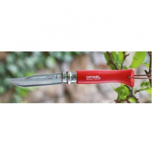 Opinel Inox No 8 Gürgen Saplı Paslanmaz Çelik Çakı (Kırmızı) - 6