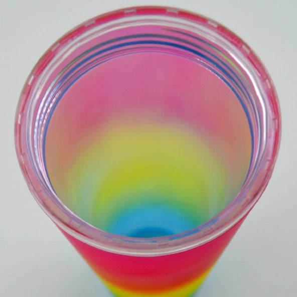 BottleBoss Çift Katmanlı Pipetli Çift Renkli Sızdırmaz Bardak Matara 480 Ml Pembe - 5