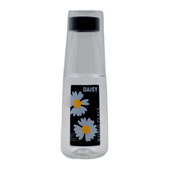 BottleBoss Renkli Bardaklı Papatya Desenli Sızdırmaz Kapaklı Su Şişesi Matara 500 Ml - 2