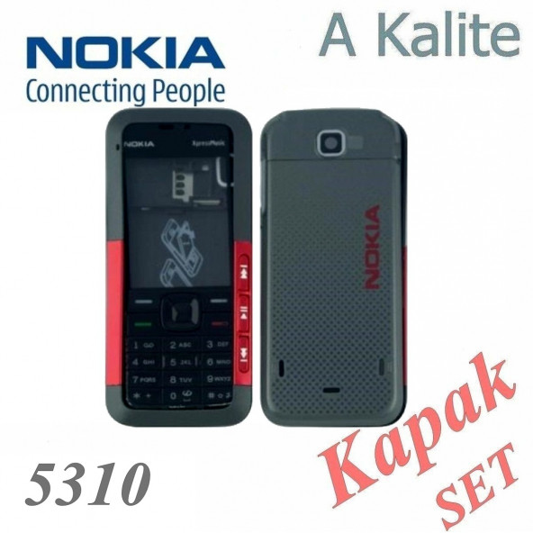 Nokia 5310 Kapak Nokia 5310 uyumlu Siyah ön Kapak Arka Kapak ve Tuş Takımı