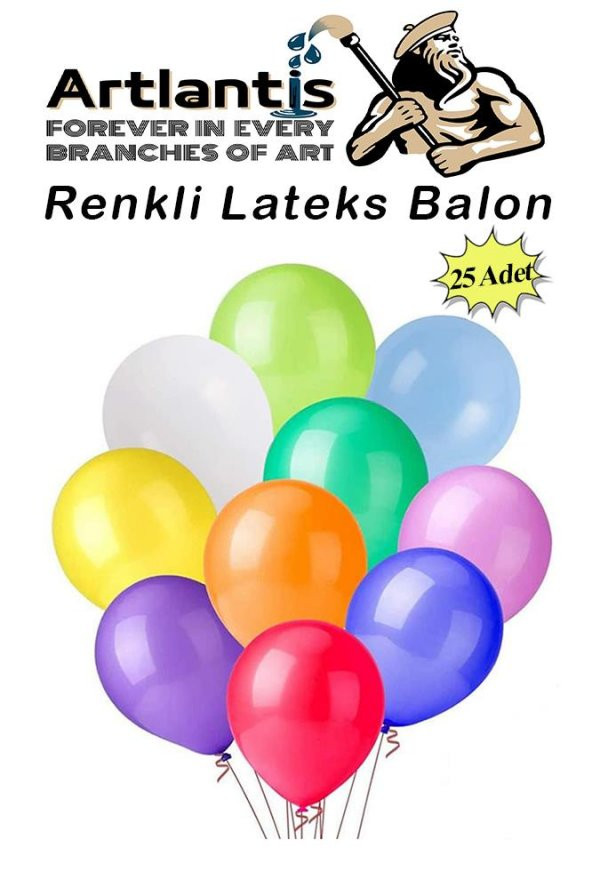 Balon Renkli Lateks 25 Adet Renkli Balon 10 Canlı Renkler Parti Doğum Günü Süsleme Malzemeleri Balon 26 cm