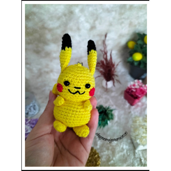 Pokemon Pikachu oyuncak anahtarlık aksesuar limonlu Pikachu Amigurumi hediyelik aksesuar figür