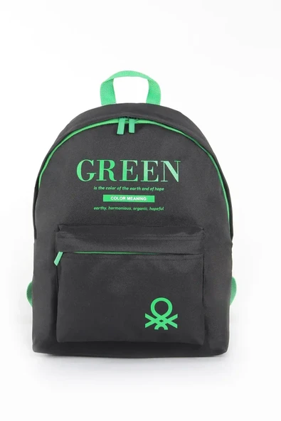 United Colors of Benetton "Green" Okul Sırt Çantası Siyah / 03805