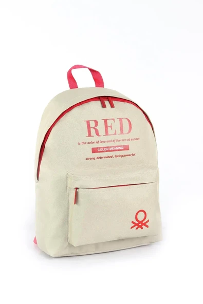 United Colors of Benetton "Red" Okul Sırt Çantası Bej / 03821 - Resim 2